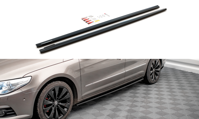 Maxton Seitenschweller Ansatz für V.2 für Volkswagen Passat CC schwarz Hochglanz VW-PA-CC-SD2-G