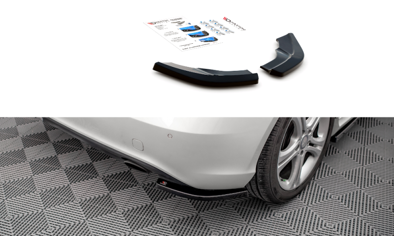 Maxton Heck Ansatz Flaps Diffusor V.2 für Mercedes-Benz A W176 schwarz Hochglanz ME-A-176-RSD2-G