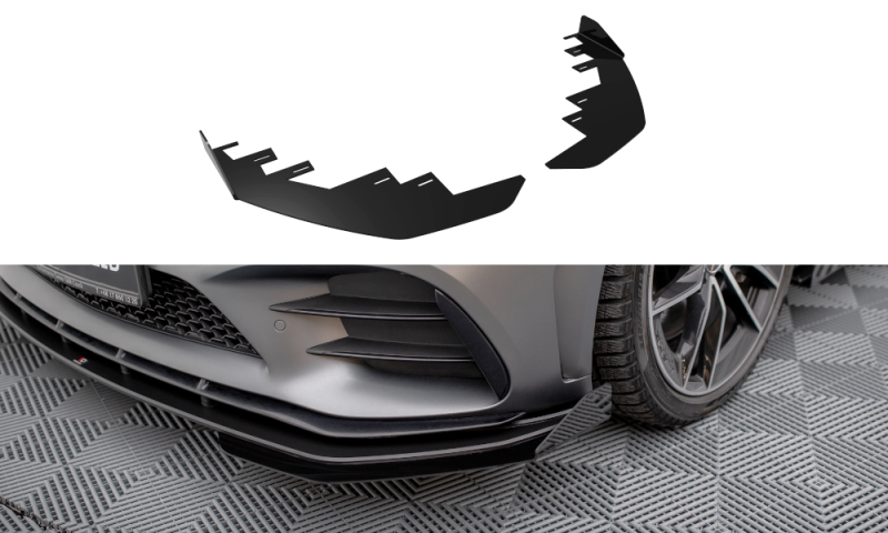 Maxton Front Flaps Mercedes-AMG C43 Coupe / Cabrio C205 Facelift / A205 Facelift schwarz Hochglanz MEC205F43CCNC-FSF1-G