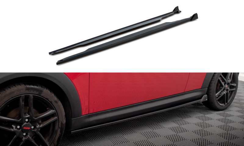Maxton Seitenschweller Ansatz für Mini One R56 schwarz Hochglanz MC-ONE-2-SD1-G