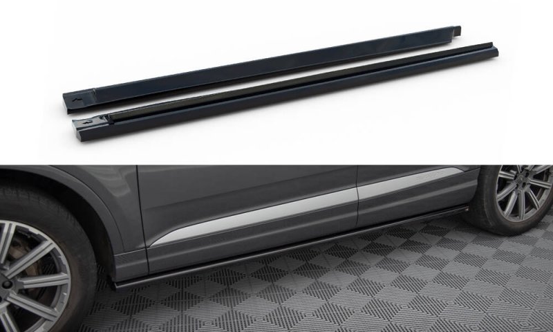 Maxton Seitenschweller Ansatz Audi Q7 Mk2 schwarz Hochglanz AU-Q7-2-SD1-G