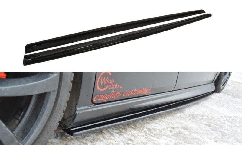 Maxton Seitenschweller Ansatz für SEAT LEON MK2 MS DESIGN schwarz Hochglanz SE-LE-2-MS-SD1-G