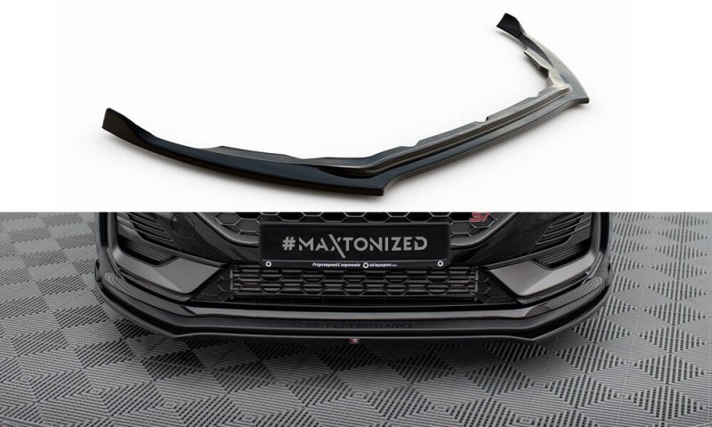 Maxton Front Ansatz V.1 Ford Fiesta ST / ST-line Mk8 Facelift schwarz Hochglanz FO-FI-8F-ST-FD1-G