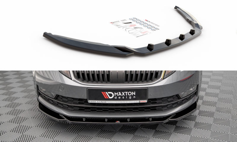Maxton Front Ansatz V.2 für Skoda Octavia Mk3 Facelift schwarz Hochglanz SK-OC-3F-FD2-G