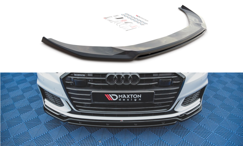 Maxton Front Ansatz V.3 für Audi A6 S-Line / S6 C8  schwarz Hochglanz AU-A6-C8-SLINE-FD1G+FD1R-G