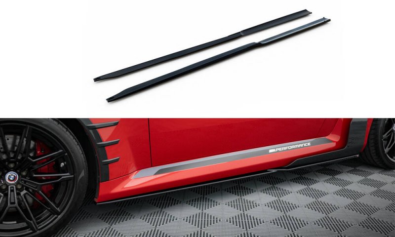 Maxton Seitenschweller Ansatz BMW M2 M-Performance G87 schwarz Hochglanz BM-M2-G87-MP-SD1-G