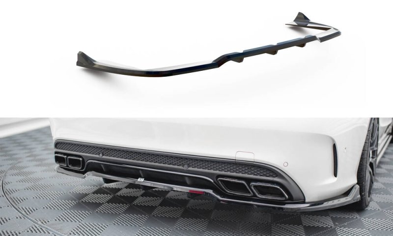 Maxton Mittlerer Cup Diffusor Heck Ansatz Mercedes-AMG C63 Limousine / Kombi W205 / S205 schwarz Hochglanz ME-C-205-63-RD1G+RD2-G