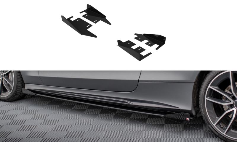 Maxton Side Flaps Mercedes-AMG C43 Coupe / Cabrio C205 Facelift / A205 Facelift schwarz Hochglanz MEC205F43CCNC-SF1-G