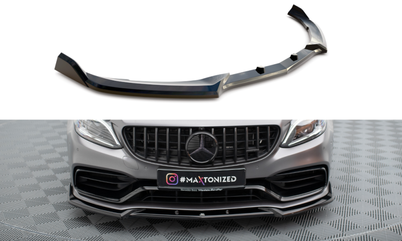 Maxton Front Ansatz V.2 Mercedes-AMG C63 Limousine / Kombi W205 Facelift schwarz Hochglanz ME-C-205F-63-FD2-G
