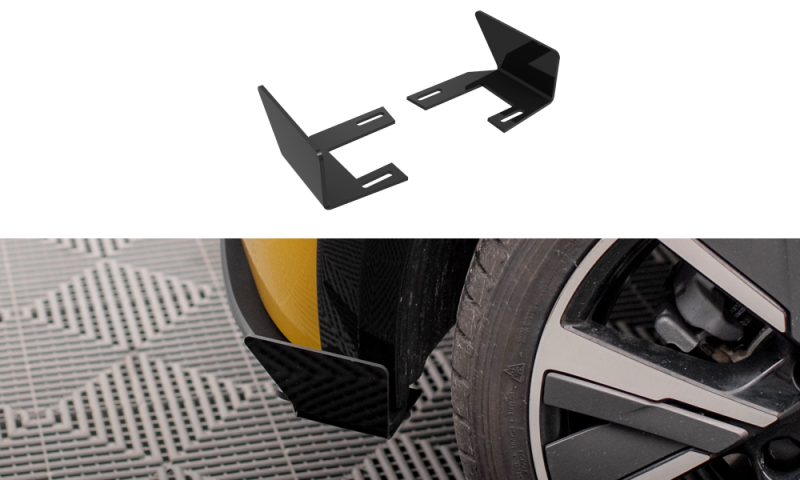 Maxton Hintere Seiten Flaps für Peugeot 208 GT Mk2 schwarz Hochglanz PE2082GTCNC-RSF1-G