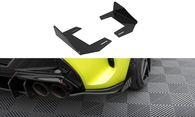 Maxton Hintere Seiten Flaps V.2 BMW 1er F40 M-Paket / M135i schwarz Hochglanz BM140MPACKCNC-RSF2-G