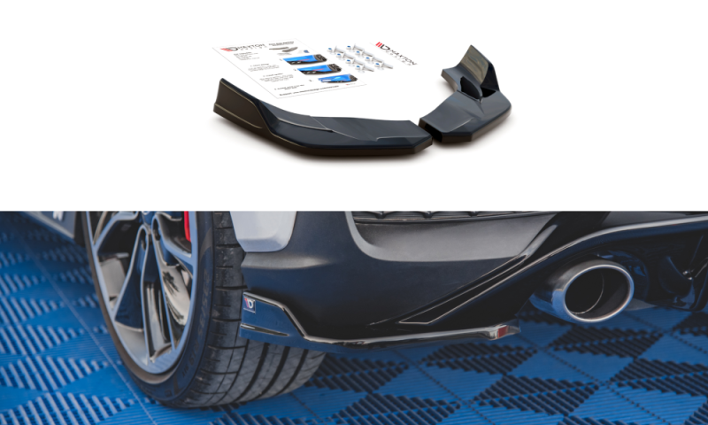 Maxton Heck Ansatz Flaps Diffusor V.4 für Hyundai I30 N Mk3 Hatchback schwarz Hochglanz HY-I30-3-N-RSD5-G