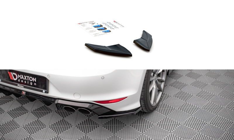 Maxton Heck Ansatz Flaps Diffusor V.4 für Volkswagen Golf R Mk7 schwarz Hochglanz VW-GO-7-R-RSD4-G
