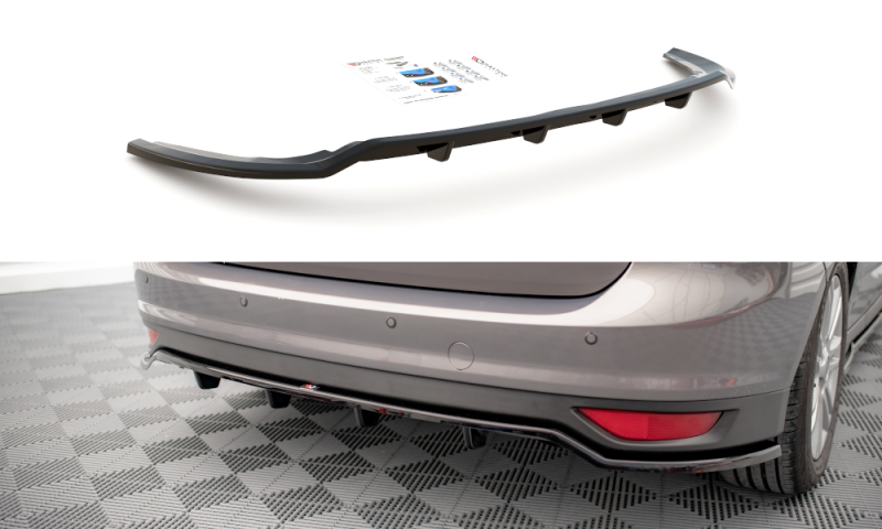 Maxton Mittlerer Diffusor Heck Ansatz DTM Look für Ford C-Max Mk2 schwarz Hochglanz FO-CMAX-2-RD1G+RD2-G