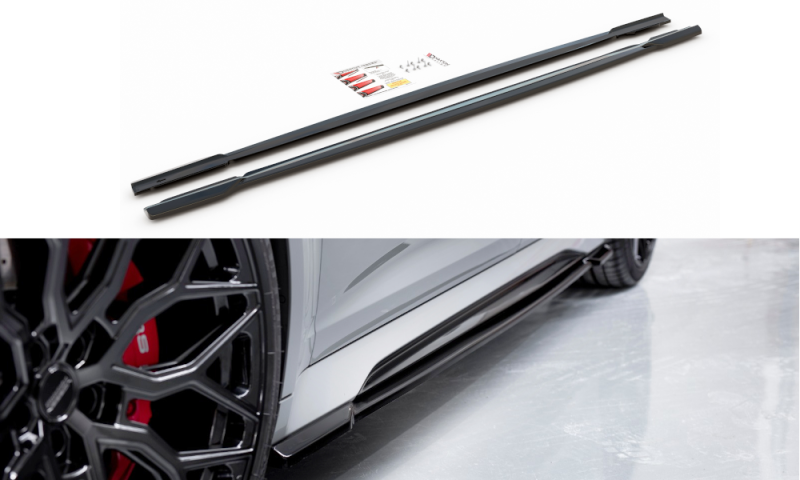 Maxton Seitenschweller Ansatz für V.1 für Audi RS6 C8 / RS7 C8 schwarz Hochglanz AU-RS6-C8-SD1-G