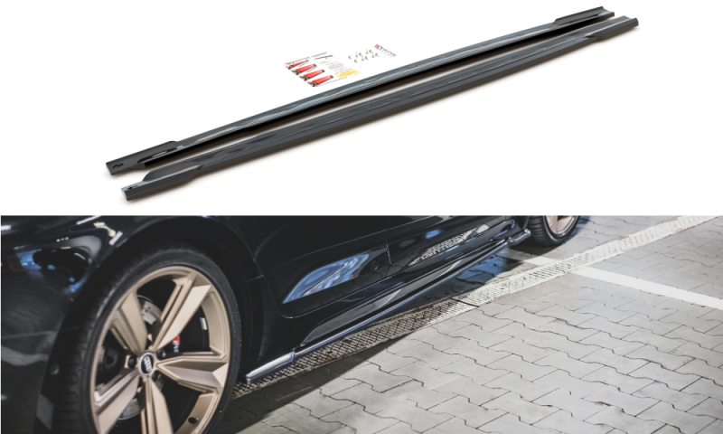 Maxton Seitenschweller Ansatz für Audi RS5 Sportback F5 Facelift schwarz Hochglanz AU-RS5-2F-SB-SD1-G