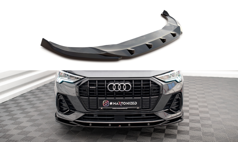 Maxton Front Ansatz V.1 für Audi Q3 S-Line F3 schwarz Hochglanz AU-Q3-2-SLINE-FD1-G