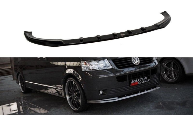 Maxton Front Ansatz für VW T5 (vor Facelift) schwarz Hochglanz VW-T5-FD1-G