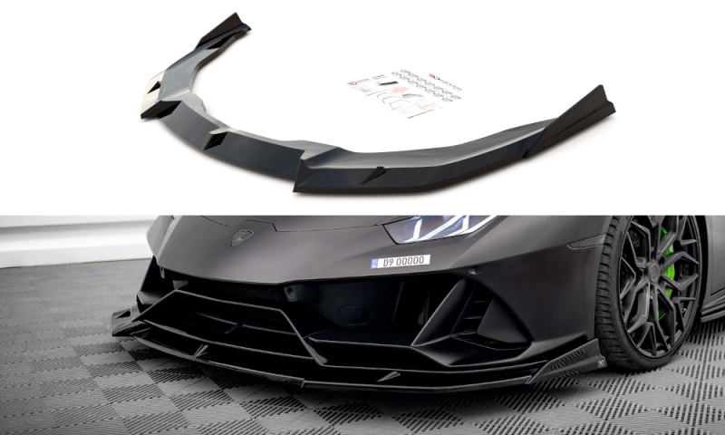 Maxton Front Ansatz für Lamborghini Huracan EVO schwarz Hochglanz LA-HU-EVO-1-FD1G+FD1R-G