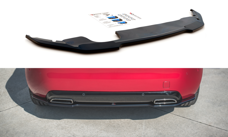 Maxton Mittlerer Diffusor Heck Ansatz für Peugeot 308 GT Mk2 Facelift schwarz Hochglanz PE-308-2F-GT-RD1-G