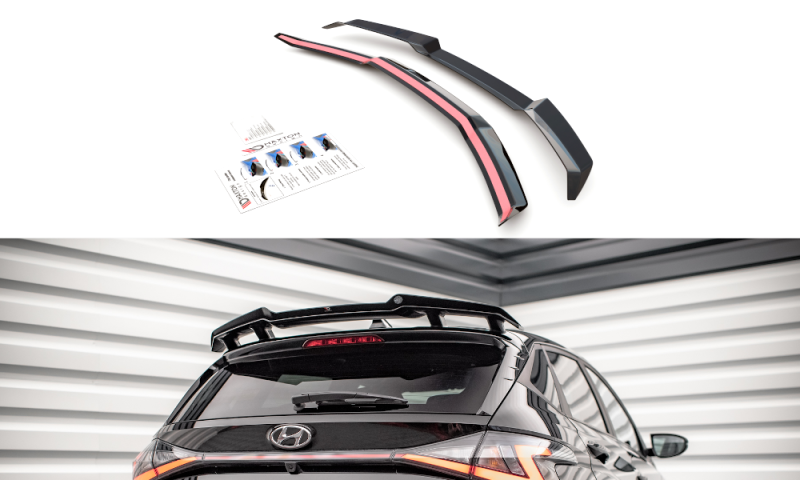 Maxton Spoiler CAP für Hyundai I20 N Mk3 schwarz Hochglanz HY-I20-3-N-CAP1-G
