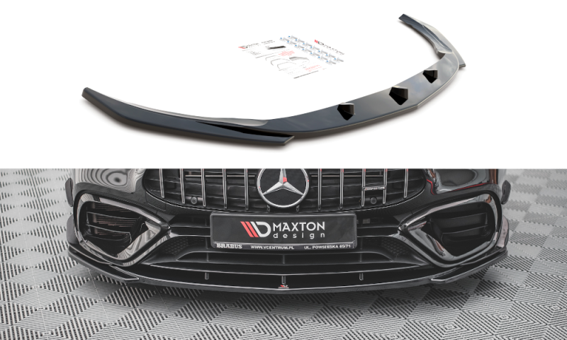 Maxton Front Ansatz V.1 für Mercedes-AMG CLA 45 Aero C118 schwarz Hochglanz ME-CLA-118-45AMG-FD1-G