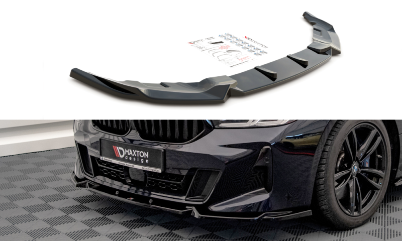 Maxton Front Ansatz für BMW 6er GT M-Paket G32 Facelift schwarz Hochglanz BM-6-32-GT-MPACK-FD1-G