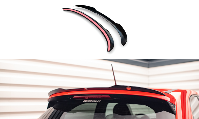 Maxton Spoiler CAP Abrisskante Fiat 500X Sport Mk1 Facelift schwarz Hochglanz FI-500X-1-CAP1-G