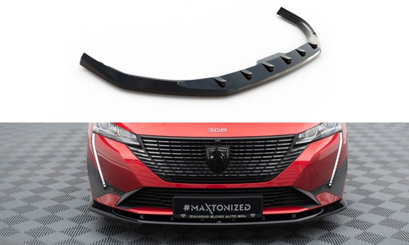 Maxton Front Ansatz V.1 Peugeot 308 Mk3 schwarz Hochglanz PE-308-3-SW-FD1-G