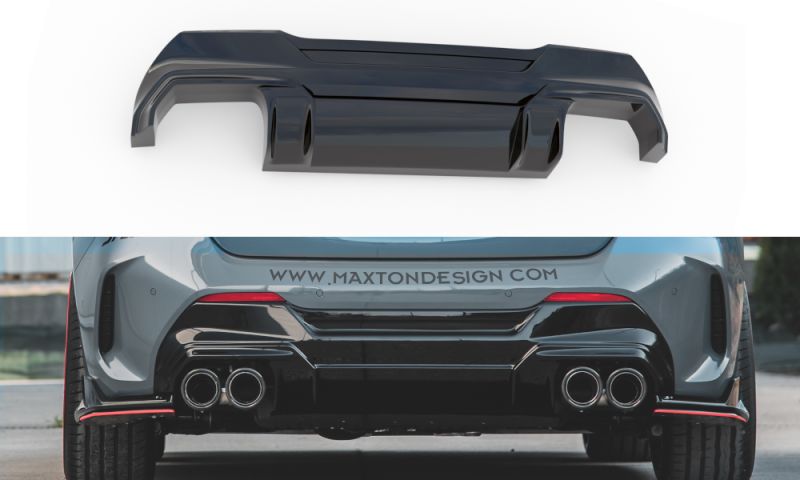 Maxton Diffusor Heck Ansatz V.2 für BMW 1er F40 M-Paket/ M135i schwarz Hochglanz BM-1-40-MPACK-RS2-G