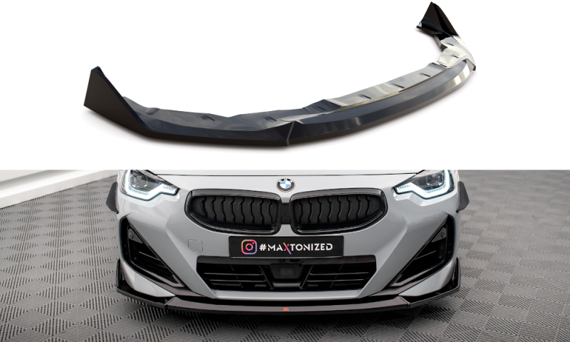 Maxton Front Ansatz V.3 für BMW 2 Coupe M-Paket / M240i G42 schwarz Hochglanz BM-2-42-MPACK-FD3-G