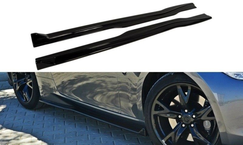 Maxton Seitenschweller Ansatz für Nissan 370Z schwarz Hochglanz NI-370-SD1-G