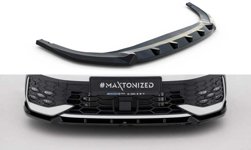 Maxton Front Ansatz V.2 VW Golf GTI / GTE / R-Line Mk8 Facelift schwarz Hochglanz VW-GO-8F-GTI-FD2-G