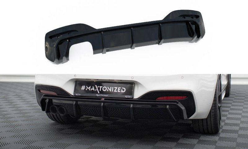 Maxton Diffusor Heck Ansatz V.3 BMW 1er M-Paket F20 Facelift (Einseitige Doppelauspuffversion) BM-1-F20F-M-RS3GOO_