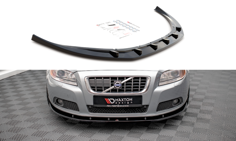 Maxton Front Ansatz V.1 für Volvo V70 Mk3 schwarz Hochglanz VO-V70-3-FD1-G