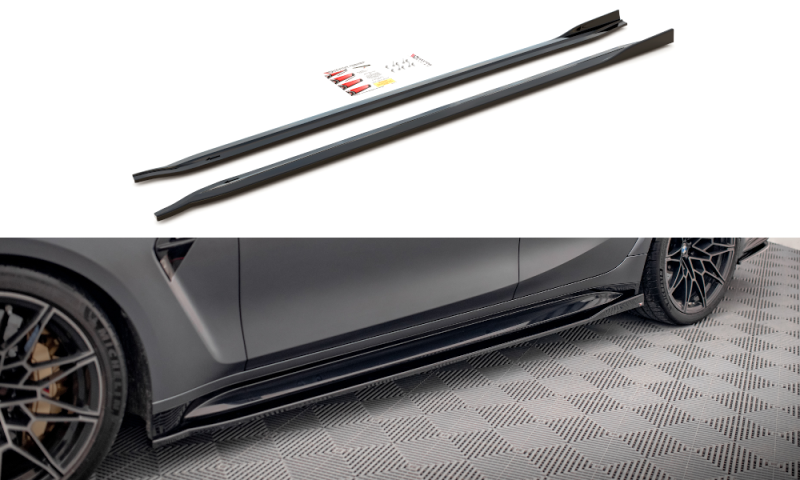 Maxton Seitenschweller Ansatz für V.2 für BMW M3 G80 schwarz Hochglanz BM-3-G80-M-SD2-G