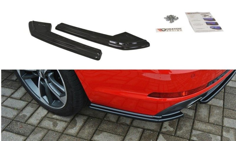 Maxton Heck Ansatz Flaps Diffusor für Audi A4 B9 S-Line schwarz Hochglanz AU-A4-B9-SLINE-AV-RSD1-G