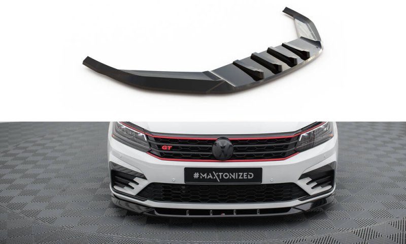 Maxton Front Ansatz V.2 VW Passat GT B8 Facelift USA schwarz Hochglanz VW-PA-B7-GT-FD2-G