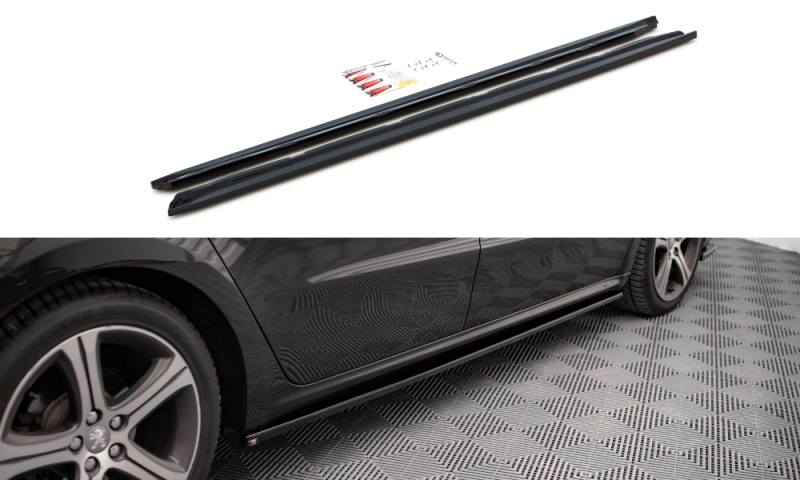 Maxton Seitenschweller Ansatz für Peugeot 508 GT Mk1 Facelift schwarz Hochglanz PE-508-1F-GT-SD1-G