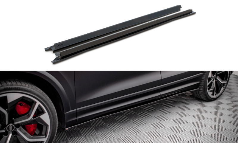 Maxton Seitenschweller Ansatz für Audi RSQ8 Mk1 schwarz Hochglanz AU-RSQ8-1-SD1-G