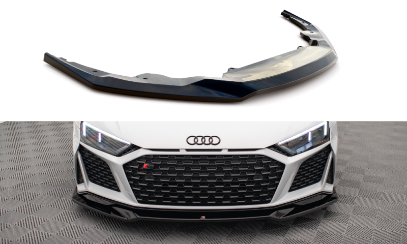 Maxton Front Ansatz V.3 für Audi R8 Mk2 Facelift schwarz Hochglanz AU-R8-2F-FD4G+FD4R-G