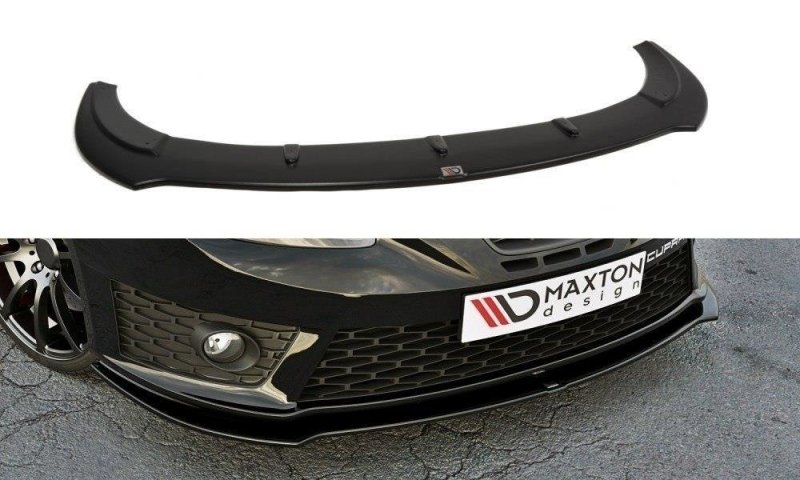 Maxton Front Ansatz V.1 für SEAT LEON MK2 CUPRA FR Facelift schwarz Hochglanz SE-LE-2F-FR-FD1-G