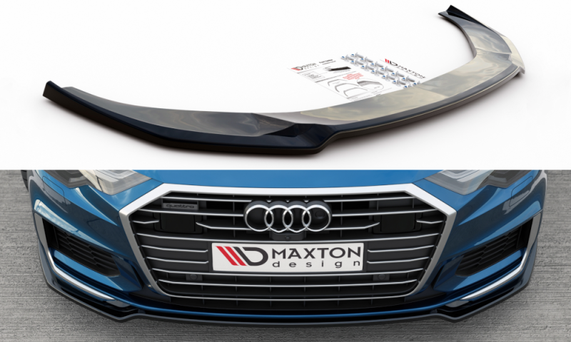 Maxton Front Ansatz V.1 für Audi A6 S-Line / S6 C8  schwarz Hochglanz AU-A6-C8-SLINE-FD1-G
