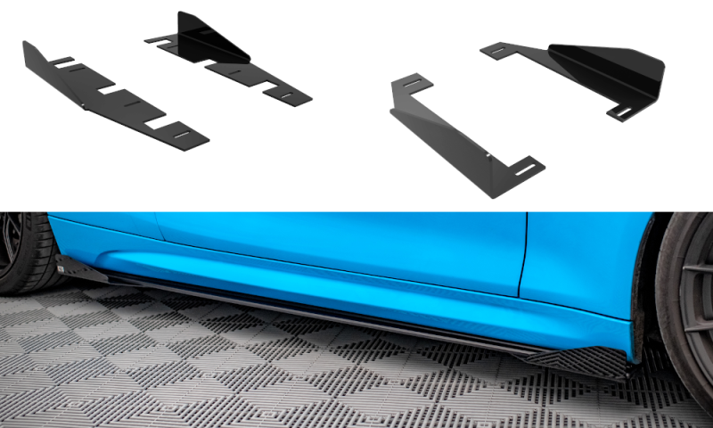Maxton Side Flaps BMW M2 F87 schwarz Hochglanz BM287MCOMPCNC-SF1-G