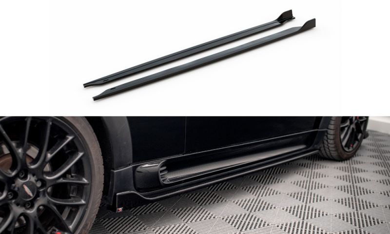 Maxton Seitenschweller Ansatz für V.2 für Mini Cooper John Cooper Works R56 schwarz Hochglanz MC-S-2-56-JCW-SD1-G