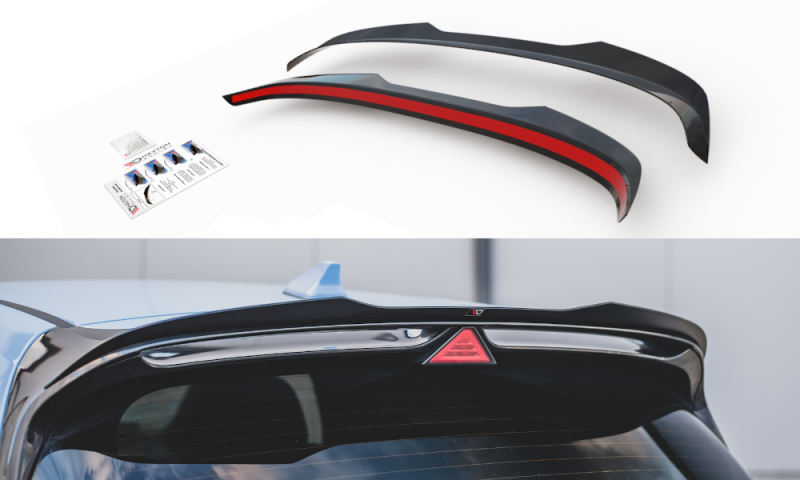 Maxton Spoiler CAP V.2 für Hyundai I30 N Mk3 / Mk3 FL Hatchback schwarz Hochglanz HY-I30-3-N-CAP2-G
