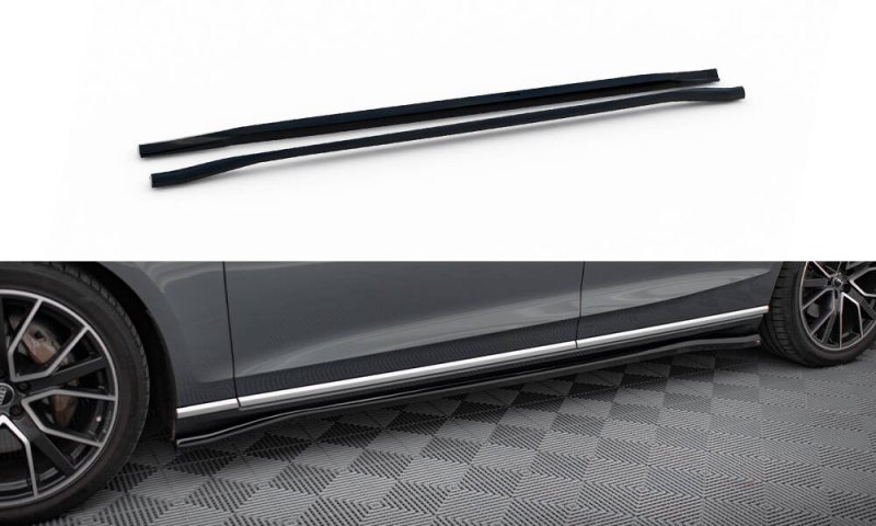 Maxton Seitenschweller Ansatz Audi A8 D5 schwarz Hochglanz AU-A8-D5-SD1-G
