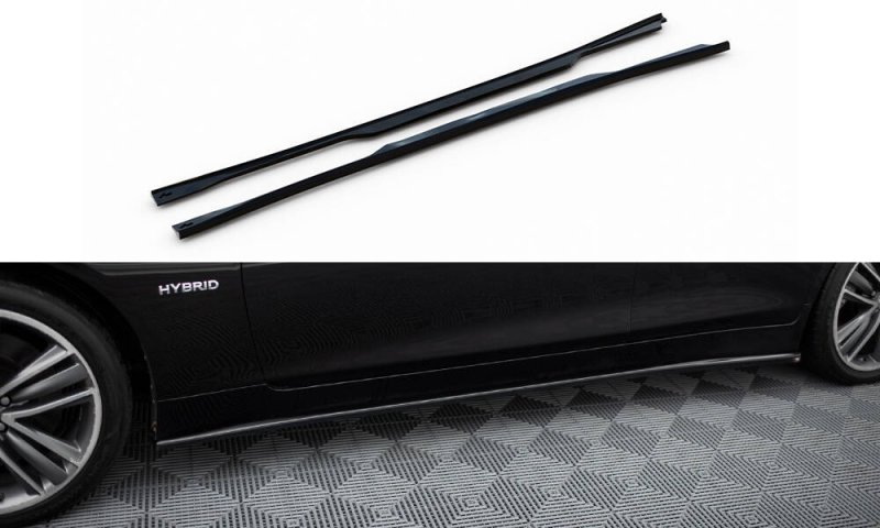 Maxton Seitenschweller Ansatz V.2 Infiniti Q50 S Mk1 schwarz Hochglanz IN-Q50S-1-SD2-G