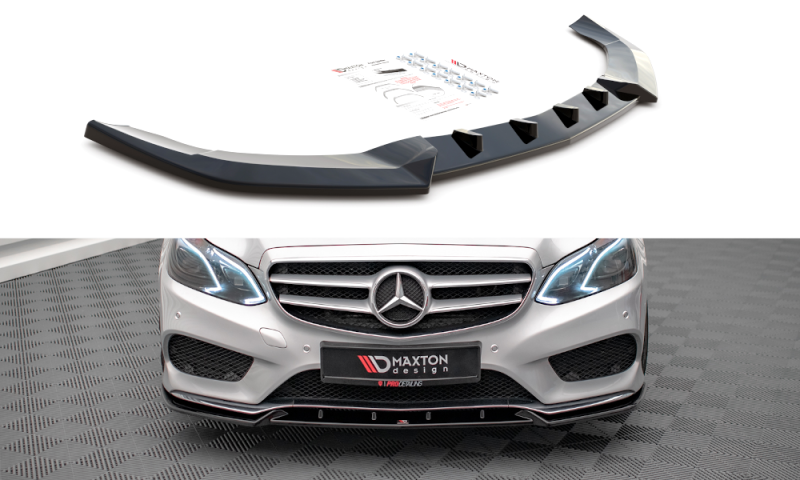 Maxton Front Ansatz V.2 für Mercedes-Benz E AMG-Line Limousine W212 Facelift schwarz Hochglanz ME-E-212F-AMGLINE-FD2-G