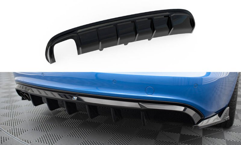 Maxton Diffusor Heck Ansatz Audi A4 S-Line Limousine / Avant B8 (Version mit einseitigem Doppelauspuffendrohr) AU-S4-B8-RS1GOO_